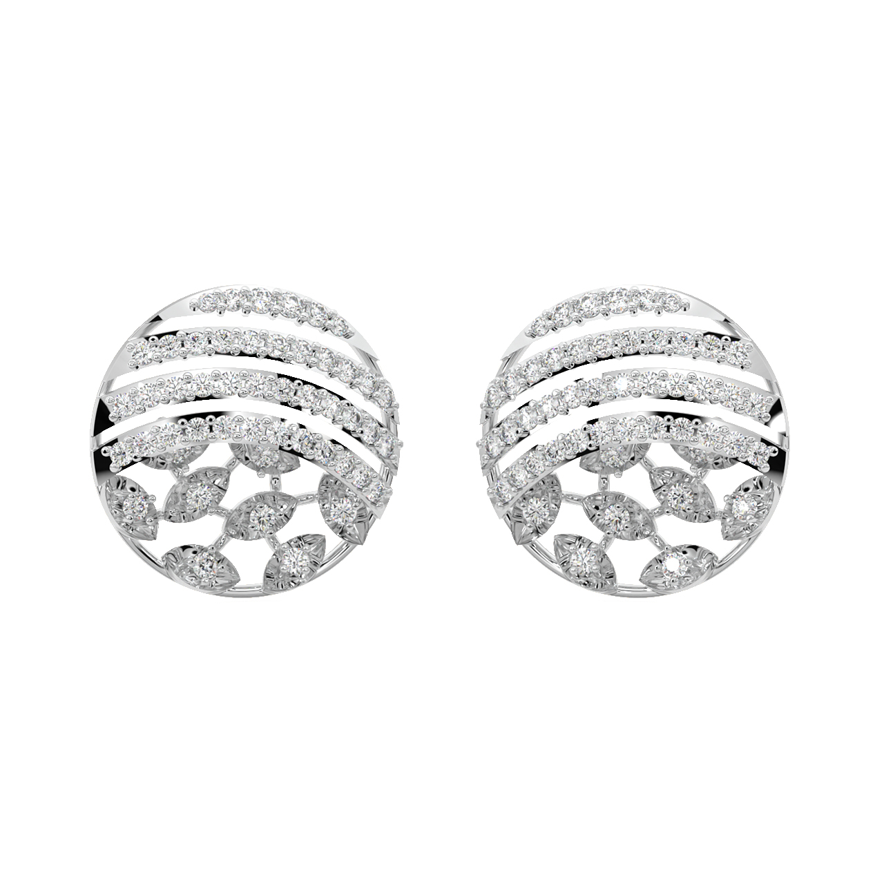 Lindy Round Diamond Stud Earrings